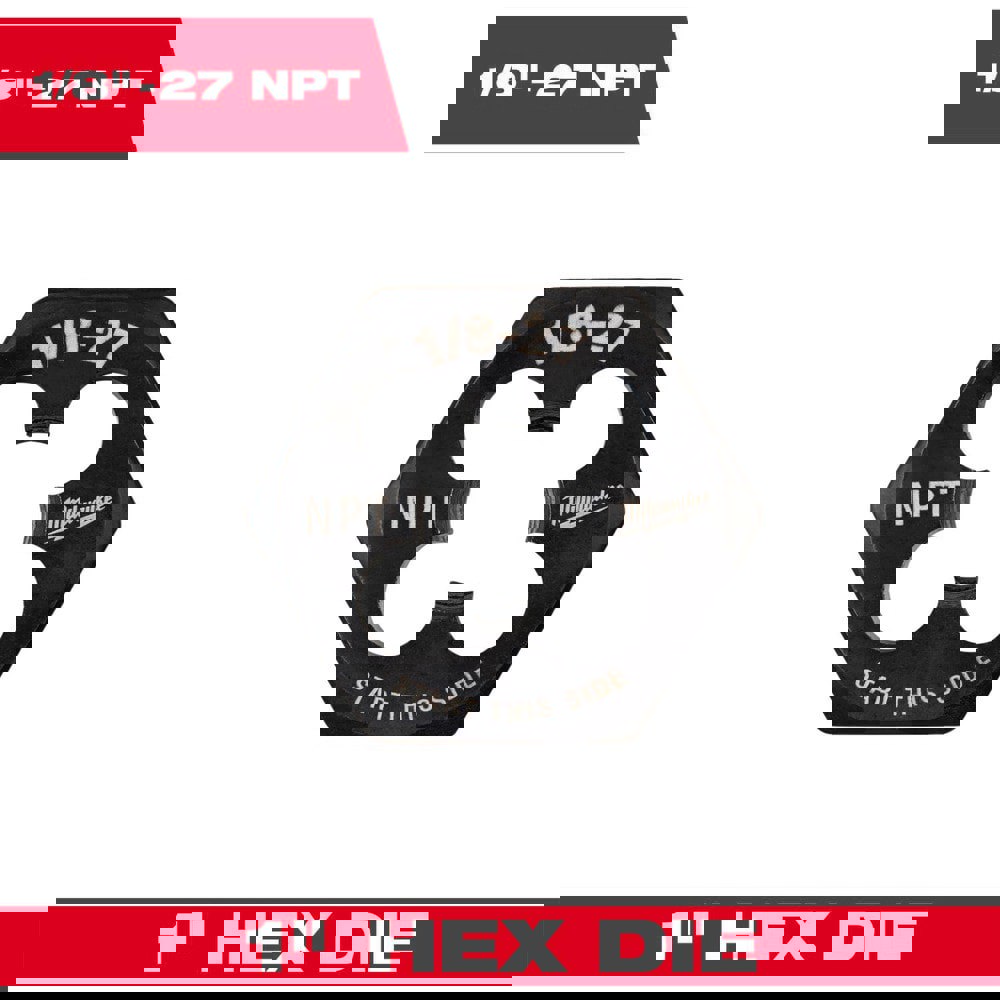 Hex Rethreading Dies; Thread Size (Inch): 1/8-27 ; Material: Carbon Steel ; Thread Direction: Right Hand ; Thread Standard: NPT ; Hex Size (Inch): 1 ; Series: Milwaukee